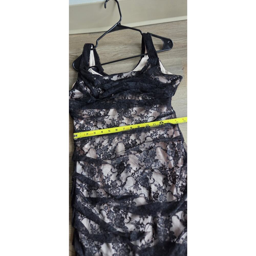 Sleeveless Bodycon Mini Lace Floral Lightweight Black Sexy Romantic Dress 1O - Picture 11 of 11